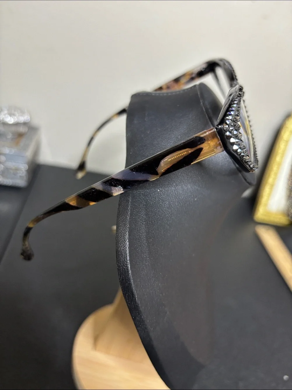 Jimmy Crystal Abella Black Crystal Readers Glasses +2.00 New York